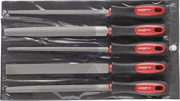 Gedore Red red R93000005 Feilensatz 3-kant + 4-kant + Flach + Rund + Halb 5-teilig (Hieb 2, 310 mm)