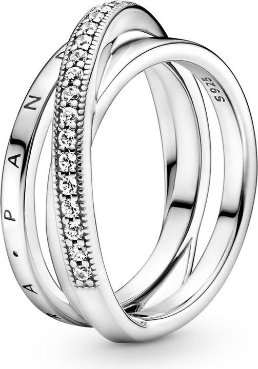Immagine prodotto Pandora Anello a fascia tripla Logo Crossover Pavé (48, 925 Argento)