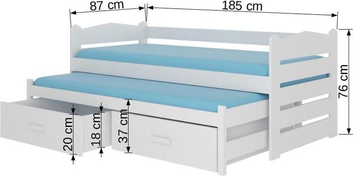 Produktbild ADRK Furniture Doppelbett mit Matratzen TIARRO 180x80 (180 x 80 cm)