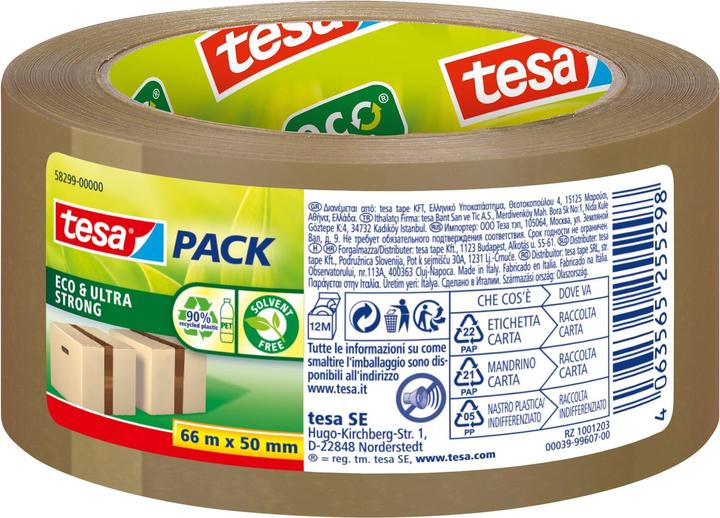 Actual product image tesa tesapack® Eco & Ultra Strong parcel tape 66m:50mm, solvent-free (50 mm)