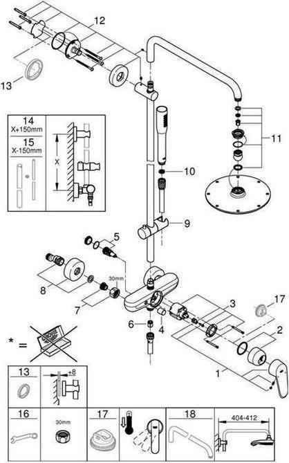 Image du produit Grohe Système de douche EUPHORIA EURODISC C Système 210 m Mitigeur EH chr