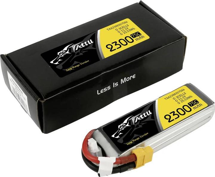 Actual product image Gens Ace Battery Pack TATTU 2300mAh 11.1V 75C 3S1P Lipo with XT60 (11.10 V, 2300 mAh)