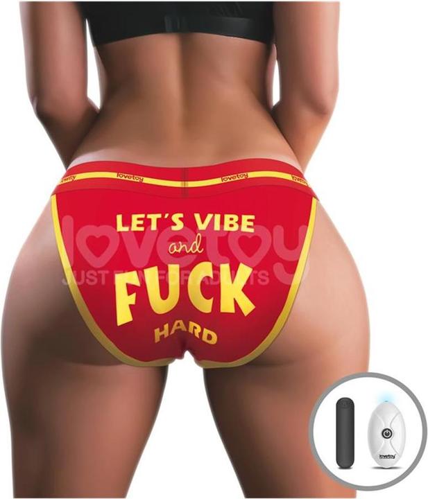 Produktbild Lovetoy Printed Vibrating Sexy Panties "Fuck Hard" (L, XL)