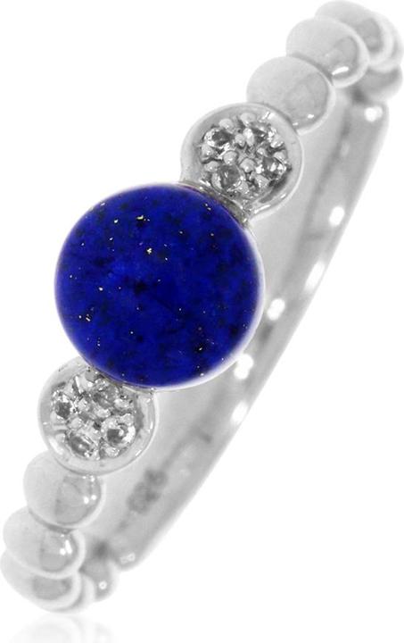 Image du produit Xen Bague avec lapis et topaze blanche env. 1,05 ct. rhodiée (54, Argent 925)