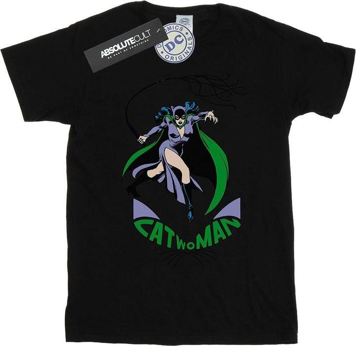 Actual product image Womens/Ladies Catwoman Whip Cotton Boyfriend T-Shirt (S)