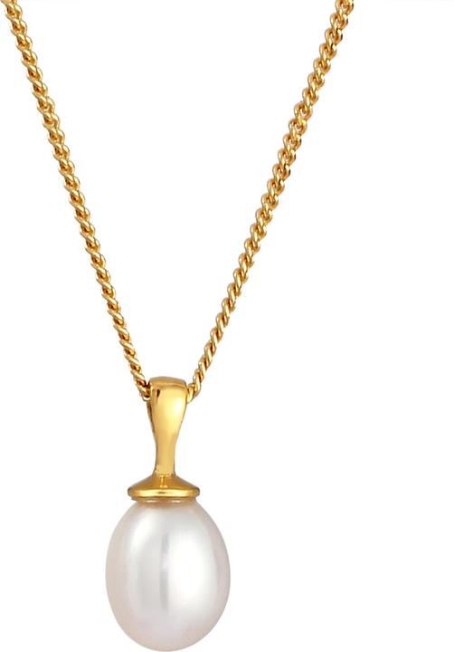 Produktbild Elli Perle, Perlenkette, Tropfen (No stone, Süsswasserzuchtperlen, 925 Sterling Silber vergoldet, 45 cm)