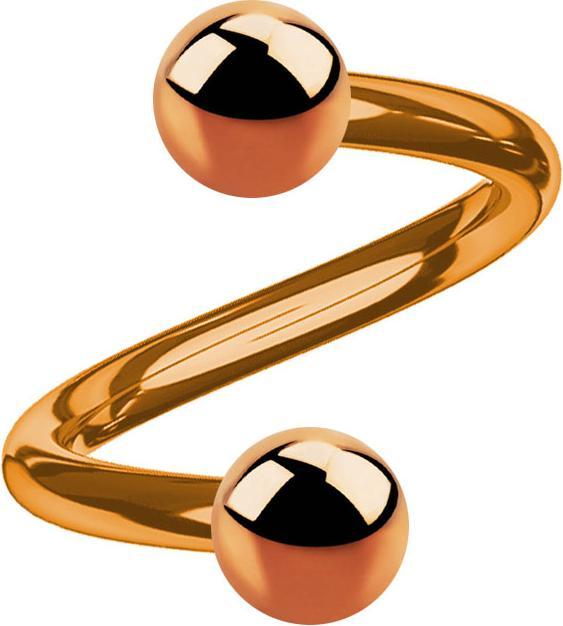 Actual product image Star Piercing Micro spiral rose gold with two balls (without brass, Surgical steel 316L)