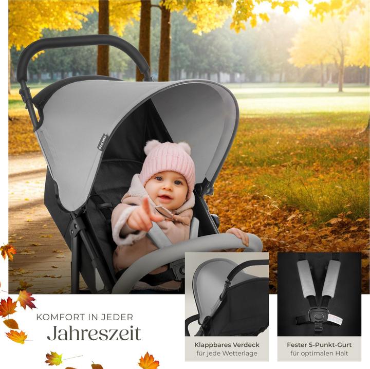 Produktbild tectake Buggy-Kinderwagen Emma, klappbar, 5-Punkt-Gurt, mit Bremse