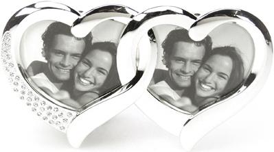 Nordisk Design Heart with rhinestones, 7.5x8 cm, silver-plated, tarnish-protected