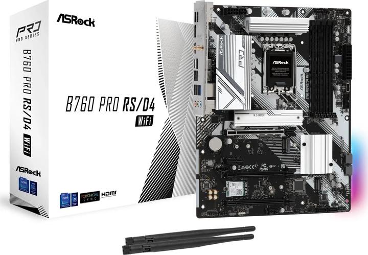 Produktbild AsRock B760 PRO RS/D4 WIFI (LGA 1700, Intel B760, ATX)
