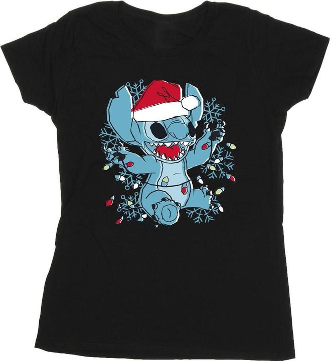 Produktbild Disney Lilo And Stitch Christmas Lights Sketch TShirt (XXL)