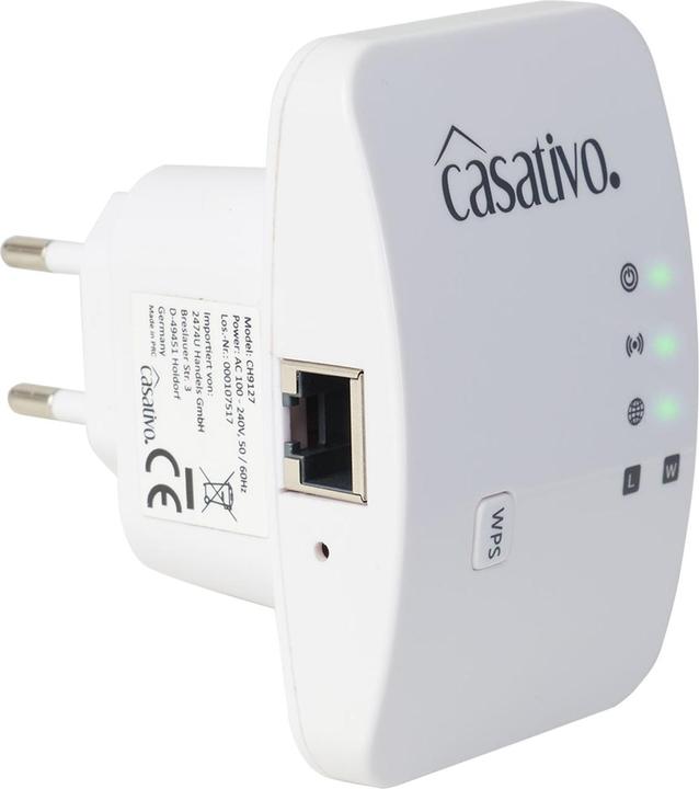 Image du produit Casativo 2er-Set Mini-WLAN-Repeater mit WPS-Funktion, 300 Mbit/s, LAN-Anschluss & 2,4 GHz (300 Mbit/s)