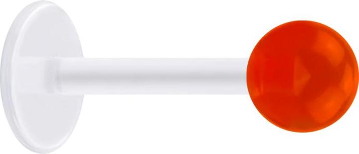 Star Piercing Micro Labret transparent mit Kugel rot transparent (ohne Messing, Acryl, Bioflex)