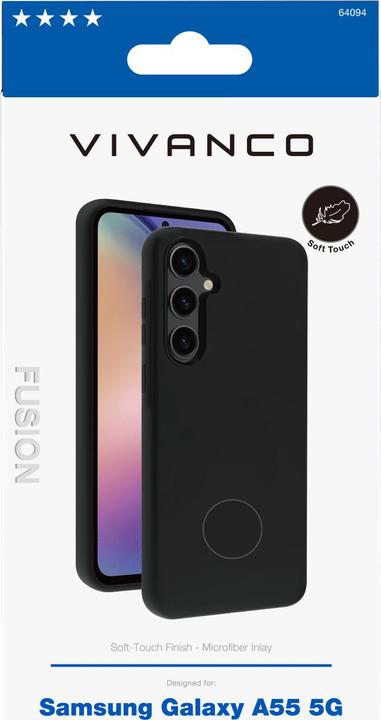 Actual product image Vivanco FUSION Cover for Samsung Galaxy A55 5G, black (Samsung Galaxy A55)