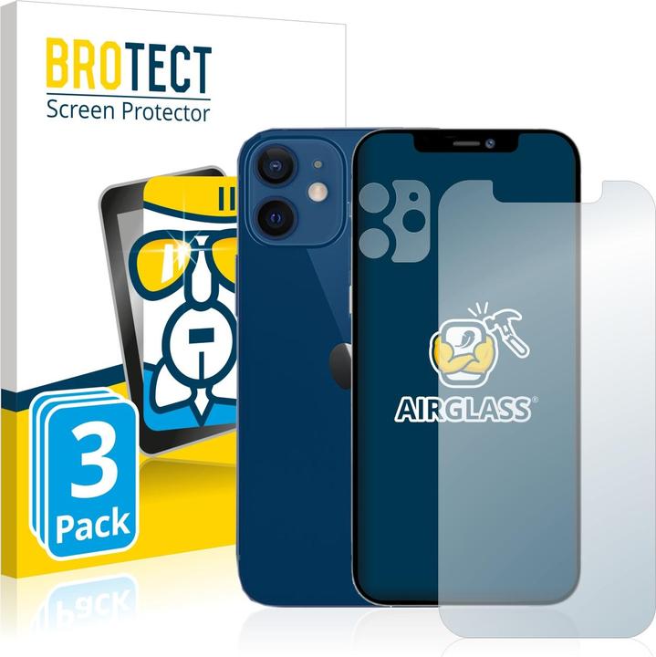 Produktbild BROTECT AirGlass Panzerglasfolie (3 Stück, Apple iPhone 12)