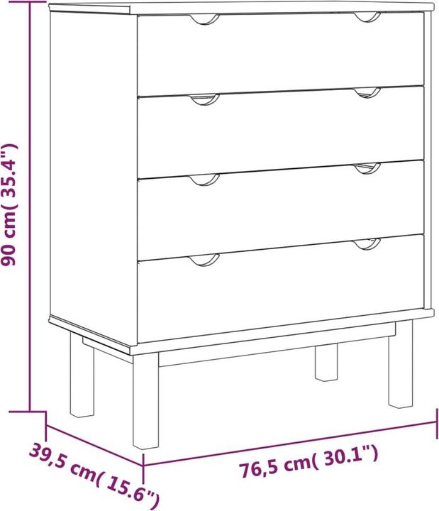 Produktbild VidaXL Davion (76.5 x 39.5 x 90 cm)