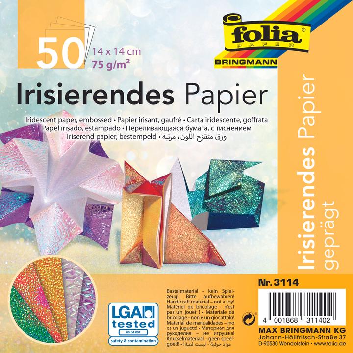 Immagine prodotto Folia Carta iridescente 75g/m², 14x14cm (75 g/m², 50 x)