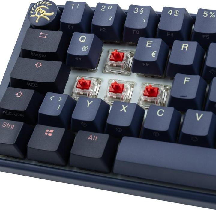 Actual product image Ducky One 3 Cosmic Blue Mini Gaming Keyboard, RGB LED - MX-Red (DE, Cable)