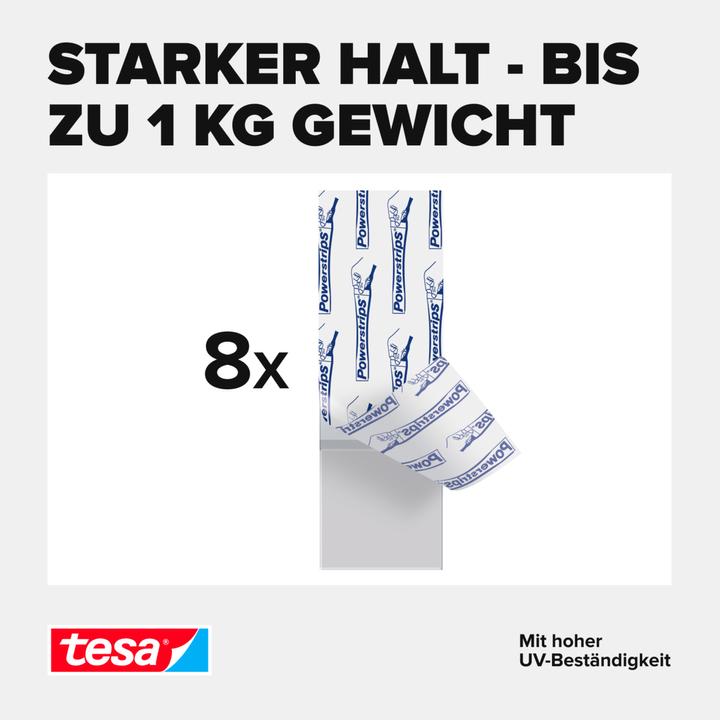 Actual product image tesa Powerstrips für Glas, transparente Klebestreifen