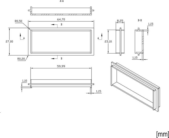 Actual product image Wiltec Name tag cover for letterbox with cut-out of 89x25mm, replacement for 82,5x21,5mm name tag