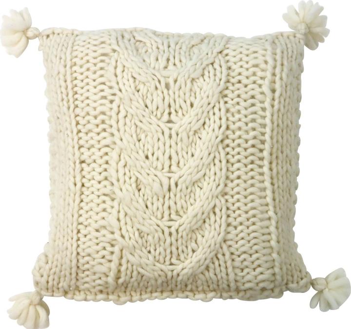 Actual product image Hoff Interieur Chalet cream knitted cushion cover 45x45cm (1 piece) (45 x 45 cm)