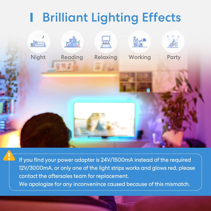 Actual product image Meross LED strips (Multicoloured, 0.20 cm, Indoor)