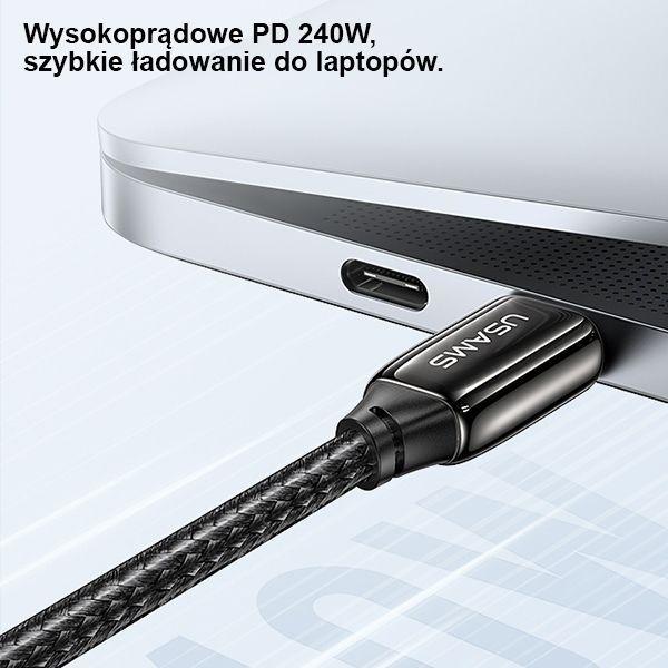 Actual product image Usams Charging Cable Type-C to Type-C - Black (2 m, USB 3.1)