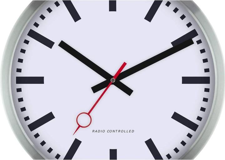 Image du produit EuroTime 59530-07 Horloge murale radiofréquence 35 cm argent Mouvement rampant (silencieux) (35 cm)