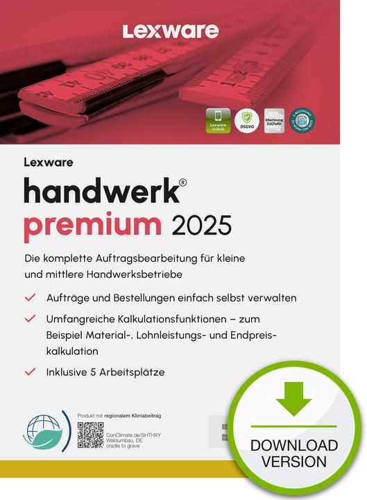 Lexware handwerk premium 2025 Download Jahresversion (365-Tage) (1 User, 12 Monate)