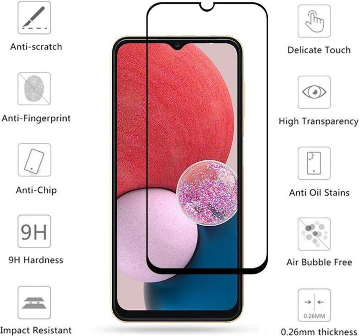 Immagine prodotto Screenguard Samsung Galaxy A13 4G Pellicola di vetro protettiva a schermo intero 2.5D 9H (1 Pezzo/i, Samsung Galaxy A13)