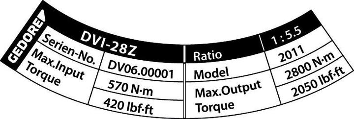 Produktbild Gedore DVI-28Z Drehmomentvervielfältiger DREMOPLUS ALU 2800 Nm (3/4", 550 Nm, 2800 Nm)