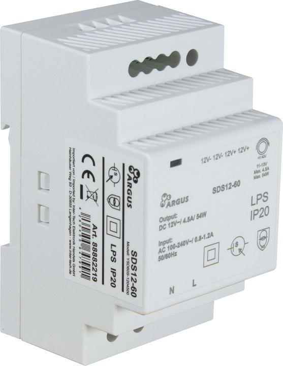 Produktbild Intertech INTER-TECH SDS 12-60 Hutschienennetzteil 12V Ausgangsspannung 60W Leistung