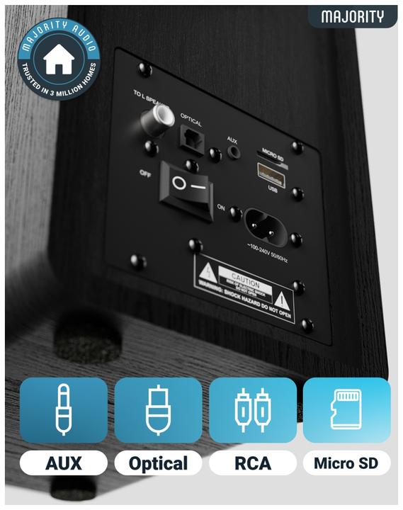 Image du produit Majority D40 Aktiv Regal-Lautsprecher (1 paire, 60 W)