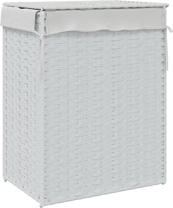 Actual product image VidaXL Laundry basket with lid White 46x33x60 cm Poly