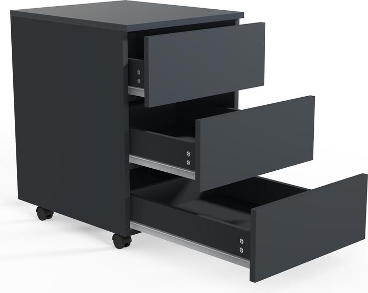 Produktbild VCM Rollcontainer Beistellcontainer Bürocontainer Rollen rollbar Dasola 3 Schublade (39 x 45 x 55 cm)