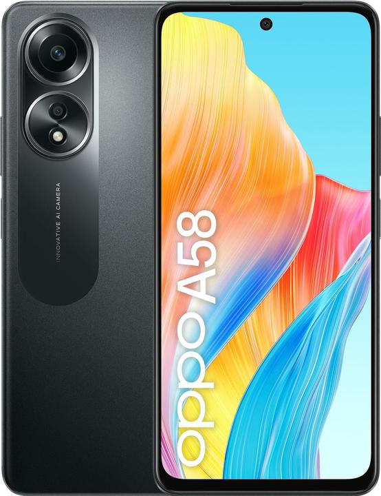 Produktbild OPPO A58 (128 GB, Glowing Black, 6.72", Dual SIM, 50 Mpx, 4G)