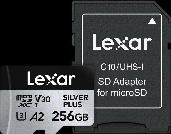 Actual product image Lexar Professional Silver Plus (256 GB, microSDXC, U3, UHS-I)