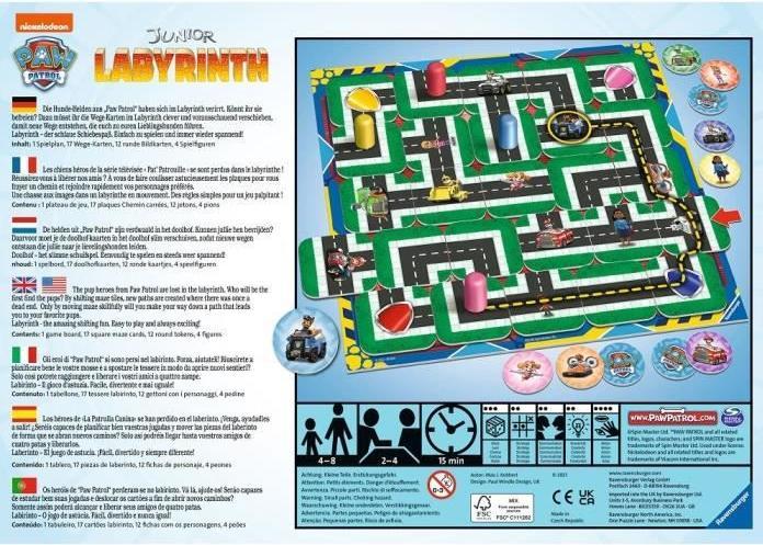 Immagine prodotto Ravensburger Labirinto PAW patrol - La Squadra Dei Cuccioli, Versione Junior (Tedesco, Italiano, Francese, Inglese)