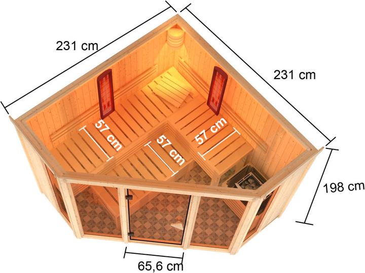 Immagine prodotto Karibu Cabina a infrarossi Asta ingresso ad angolo (9 KW di controllo esterno)