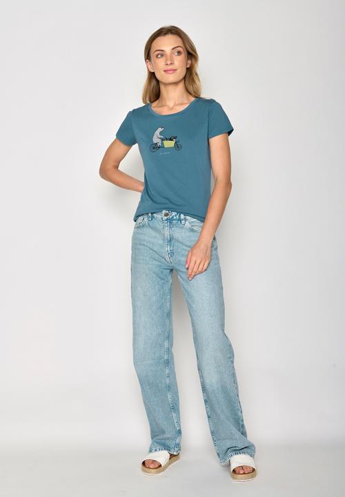 Produktbild Greenbomb Women's Bike Cargo Raccoon Loves T-Shirt (M)