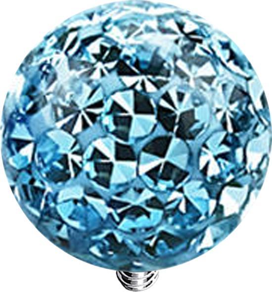 Actual product image Star Piercing Dermal Anchor crystal ball aqua epoxy protective layer (Titanium G23, without brass)