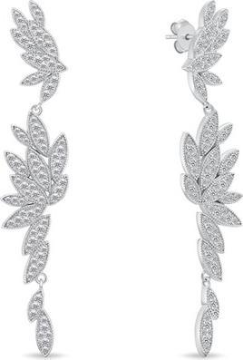 Actual product image Brilio Silver - Long silver earrings with zircons EA1135W