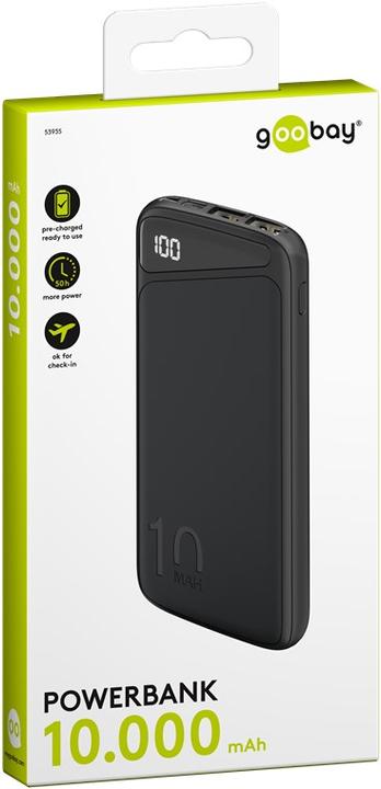 Actual product image Goobay Slimline (10000 mAh, 10.50 W, 50 Wh)