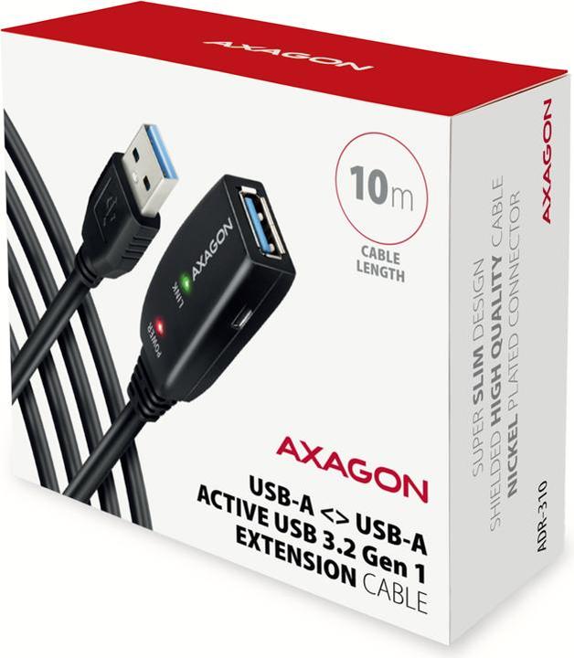 Immagine prodotto Axagon ADR-310 Cavo di prolunga USB 3.2 Gen 1, attivo - 10 m (10 m, USB 3.2 Gen 1)