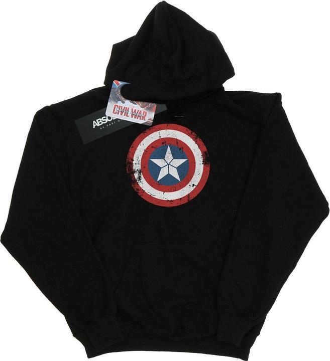 Captain America Civil War Distressed Shield Kapuzenpullover (XXL)