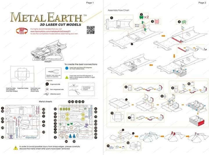 Nährwerte und Zutaten Metal Earth Classic TV Series Batman Batmobile