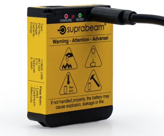 Actual product image Suprabeam 1'400mAh V3air rechargeable int.charging