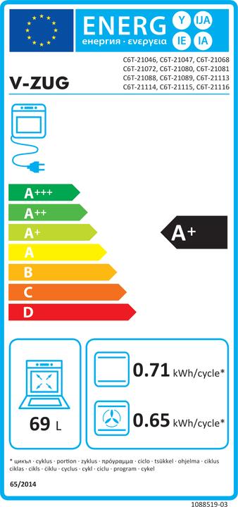 Energie-Label V-Zug 2104600002