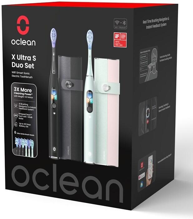 Immagine prodotto Clean Spazzolino elettrico X Ultra S Duo Set, verde e nero (Spazzolino sonico)
