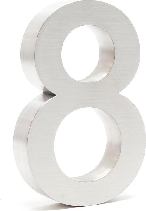Immagine prodotto Wiltec Numero civico 8 Numero civico in acciaio inox moderno design 3D antiruggine